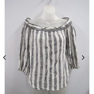 Banana Republic off the shoulder striped shirt size medium